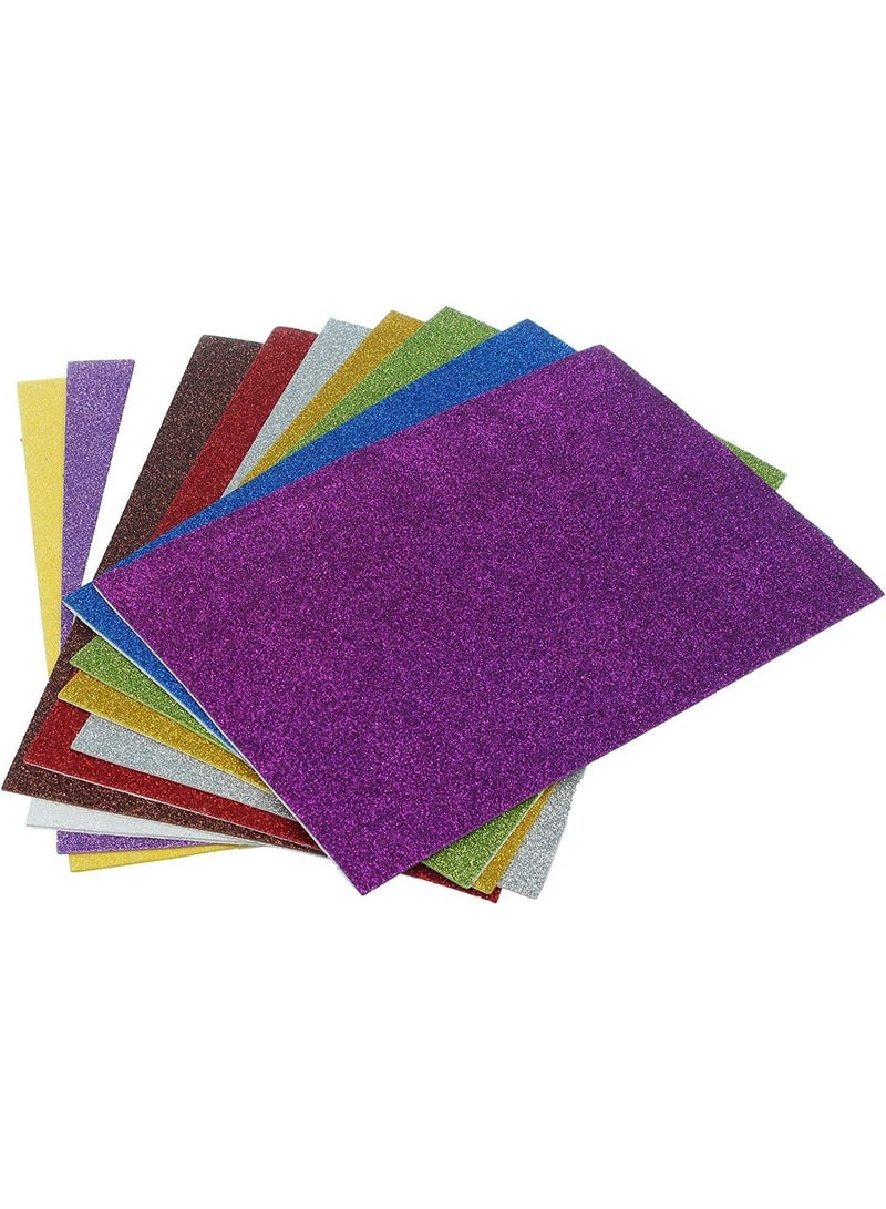 A4 Self Adhesive Glitter Foam Sheets Pack of 10